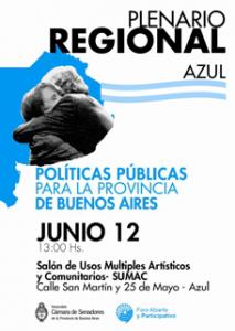 Plenario Regional Azul: Pol�ticas P�blicas para la provincia de Buenos Aires